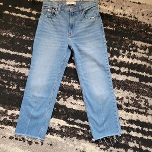 Abercrombie & Fitch Light Blue Ankle Straight Jeans